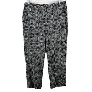 Talbots Classic Geometric Medallion Straight Cropped Chino Pants 18 Work